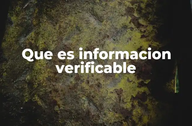 Que es Informacion Verificable