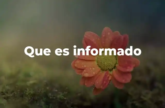 Que es Informado