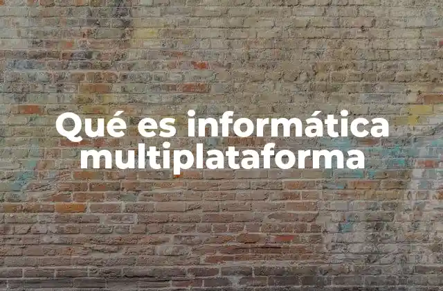 Qué es Informática Multiplataforma