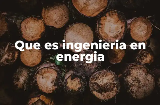 Que es Ingenieria en Energia
