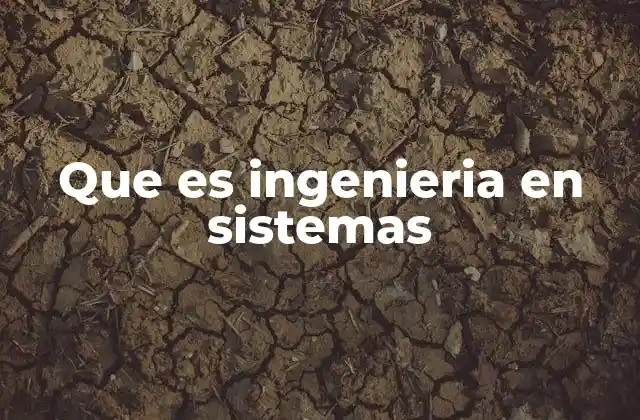 Que es Ingenieria en Sistemas