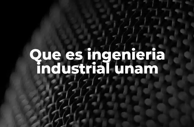 Que es Ingenieria Industrial Unam