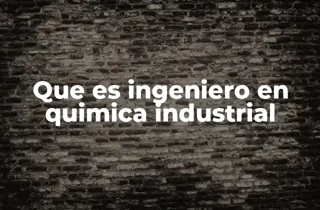 Que es Ingeniero en Quimica Industrial
