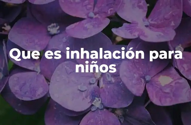 Que es Inhalación para Niños