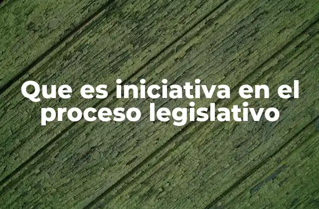 Que es Iniciativa en el Proceso Legislativo