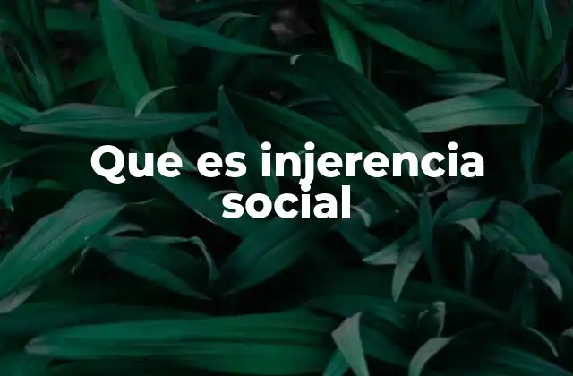 Que es Injerencia Social