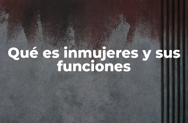 Qué es Inmujeres y Sus Funciones