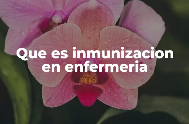 Que es Inmunizacion en Enfermeria
