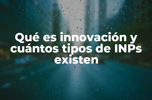 Qué es Innovación y Cuántos Tipos de Inps Existen