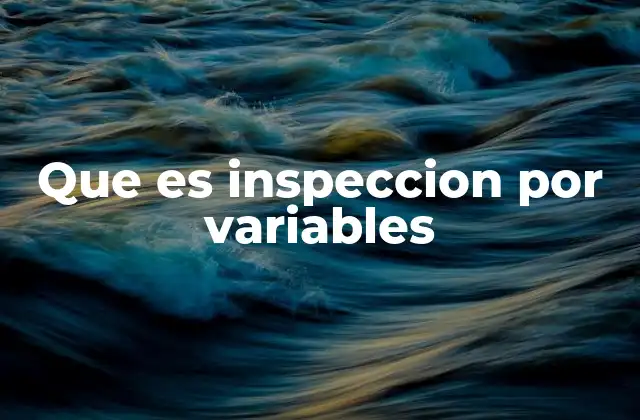 Que es Inspeccion por Variables