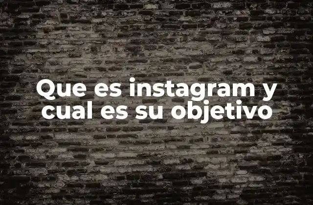 Que es Instagram y Cual es Su Objetivo