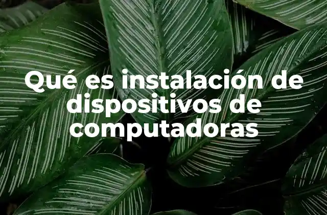 Qué es Instalación de Dispositivos de Computadoras