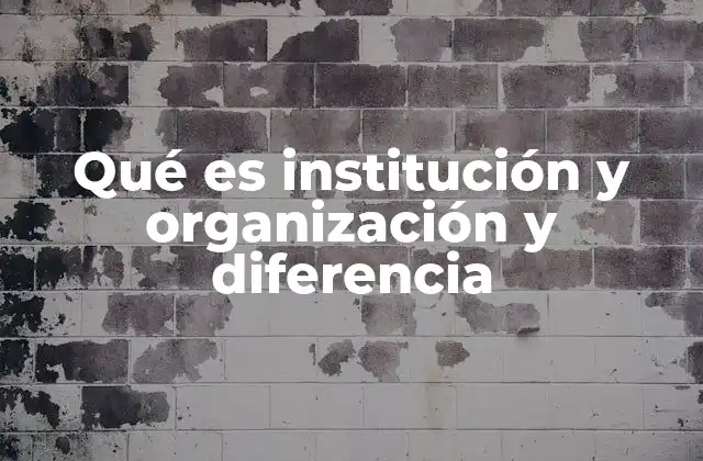 Qué es Institución y Organización y Diferencia