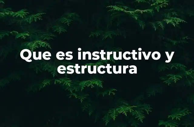 Que es Instructivo y Estructura