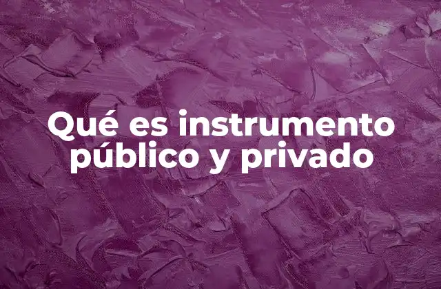 Qué es Instrumento Público y Privado