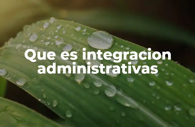 Que es Integracion Administrativas