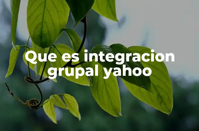 Que es Integracion Grupal Yahoo