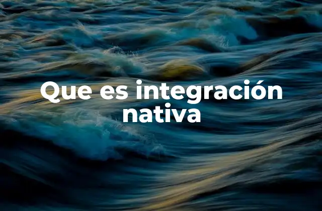 Que es Integración Nativa