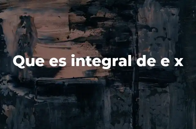 Que es Integral de e X