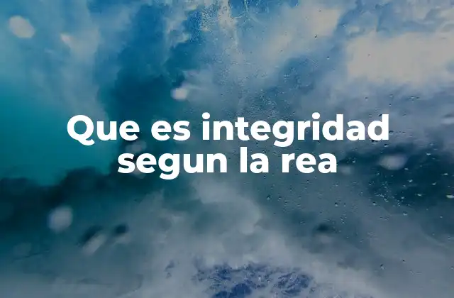 Que es Integridad Segun la Rea