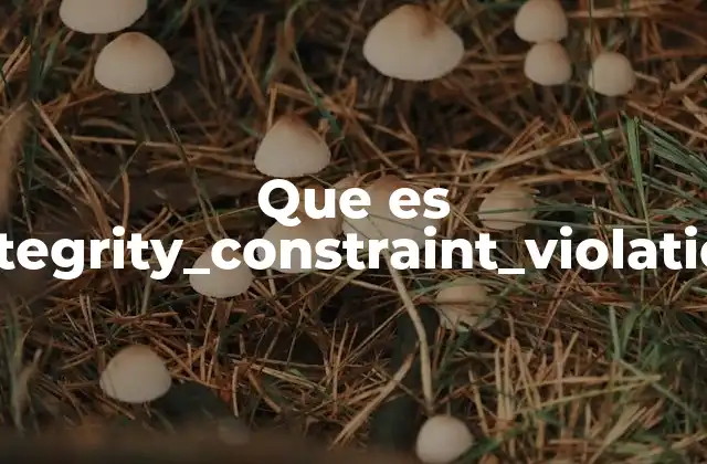 Que es Integrity_constraint_violation