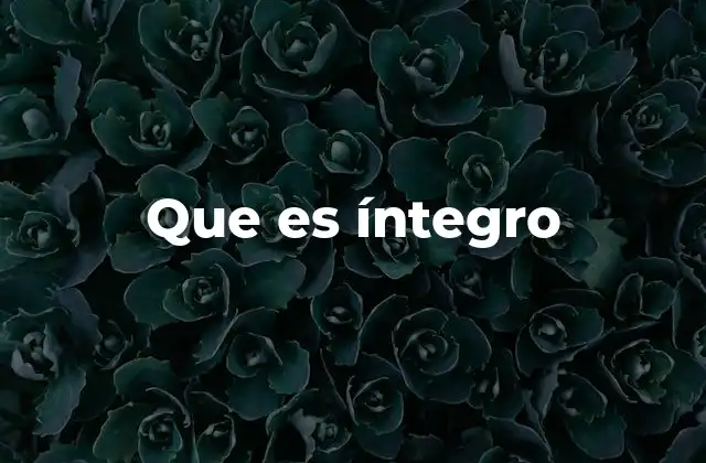 Que es Íntegro