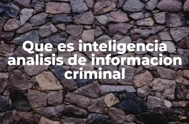 Que es Inteligencia Analisis de Informacion Criminal 2 Cómo se utiliza la inteligencia para combatir el crimen