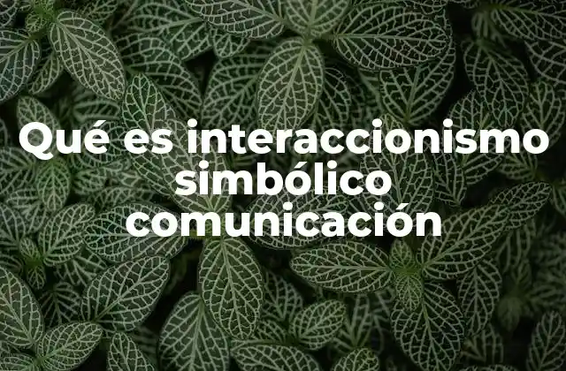 Qué es Interaccionismo Simbólico Comunicación