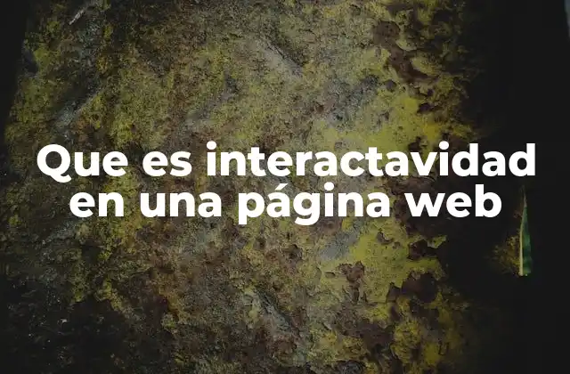 Que es Interactavidad en una Página Web
