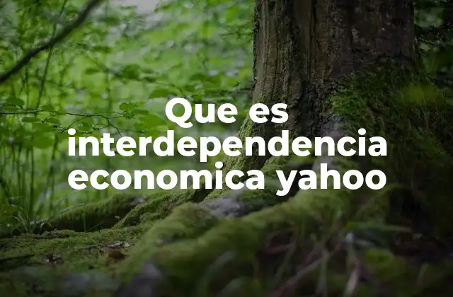 Que es Interdependencia Economica Yahoo