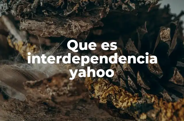 Que es Interdependencia Yahoo