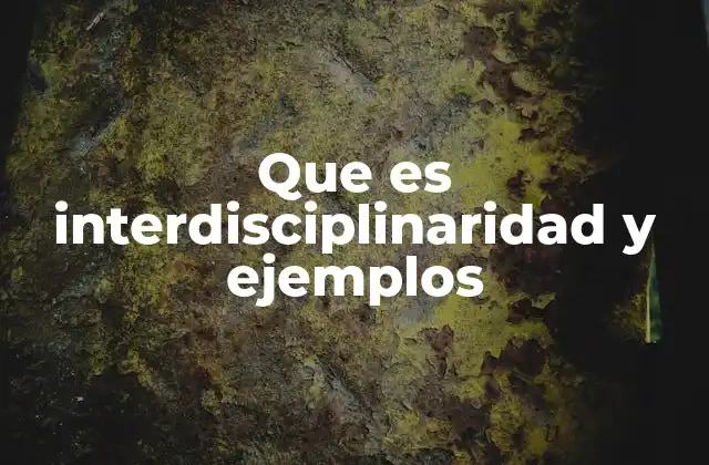 Que es Interdisciplinaridad y Ejemplos