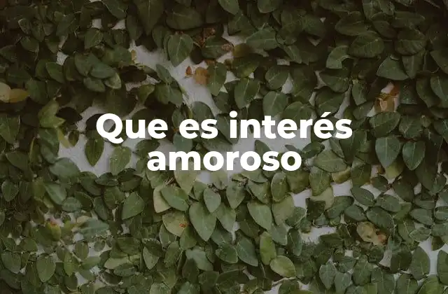 Que es Interés Amoroso