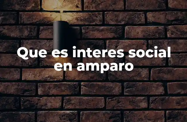 Que es Interes Social en Amparo