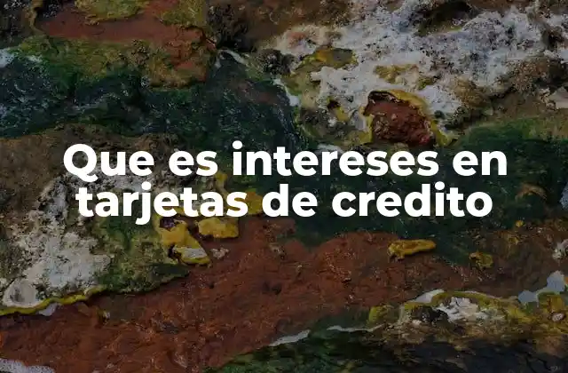 Que es Intereses en Tarjetas de Credito