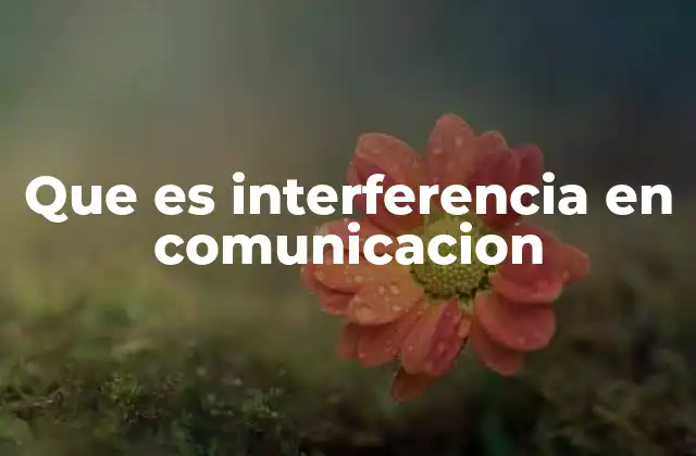 Causas de la interferencia en la comunicación