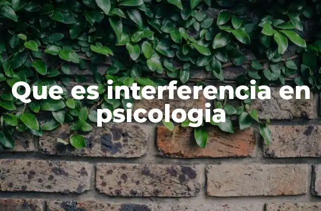 Que es Interferencia en Psicologia