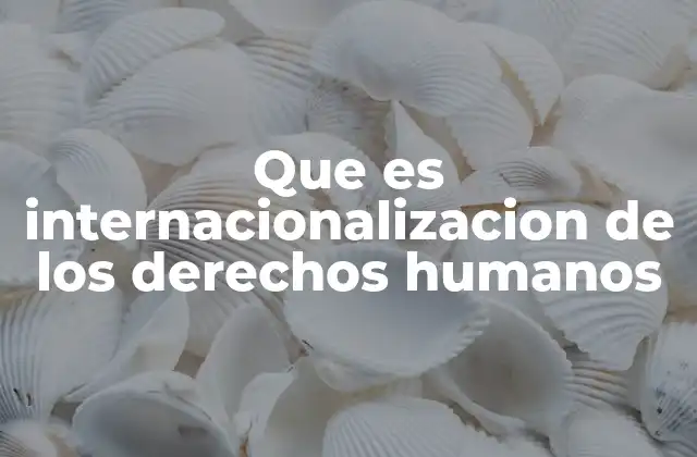 Que es Internacionalizacion de los Derechos Humanos