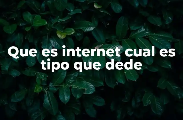 Que es Internet Cual es Tipo que Dede