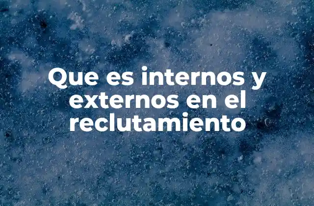 Que es Internos y Externos en el Reclutamiento