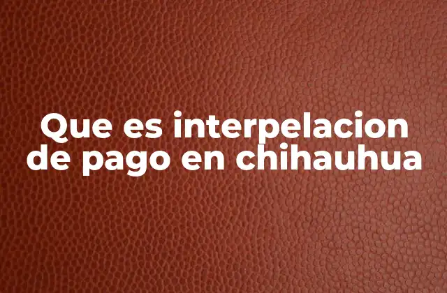 Que es Interpelacion de Pago en Chihauhua