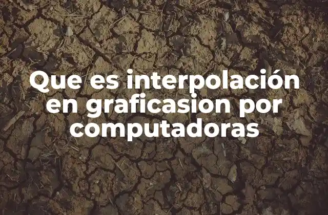 Que es Interpolación en Graficasion por Computadoras