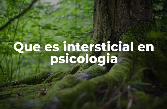 Que es Intersticial en Psicologia 2 El rol de los espacios intersticiales en la experiencia psicológica