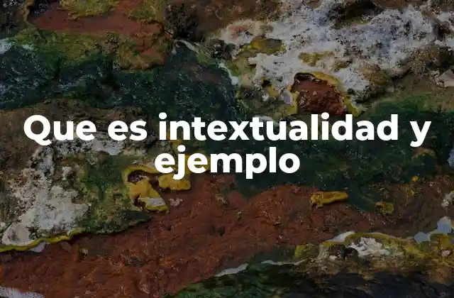 Que es Intextualidad y Ejemplo
