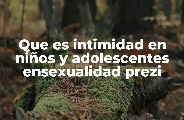 Que es Intimidad en Niños y Adolescentes Ensexualidad Prezi