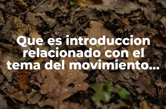 Que es Introduccion Relacionado con el Tema Del Movimiento de Fisica