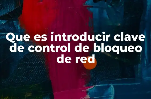 Que es Introducir Clave de Control de Bloqueo de Red