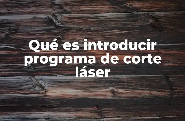 Qué es Introducir Programa de Corte Láser
