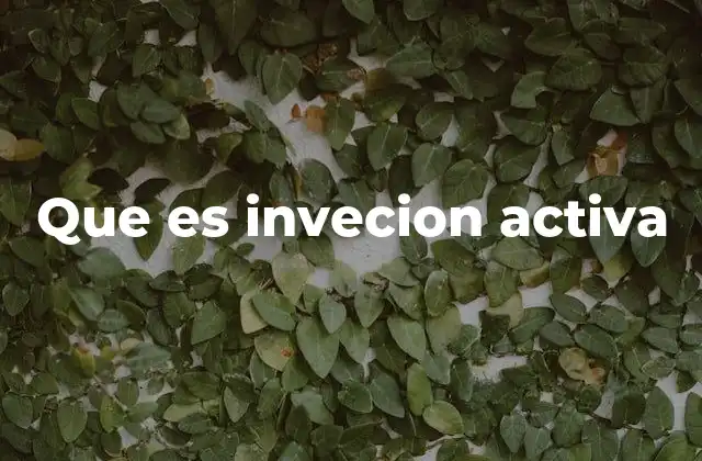 Que es Invecion Activa