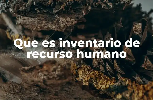 Que es Inventario de Recurso Humano